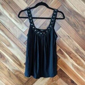 Vintage Y2K EMBELLISHED Grecian Neckline Soft, breathable Tank Top Cotton+Modal